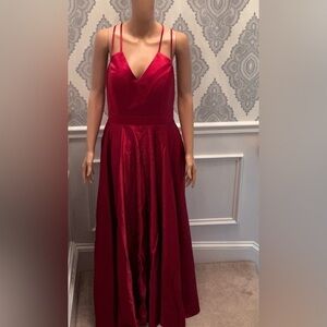 Simple Red Long Evening Dresses Sweetheart Satin Formal Evening Gowns